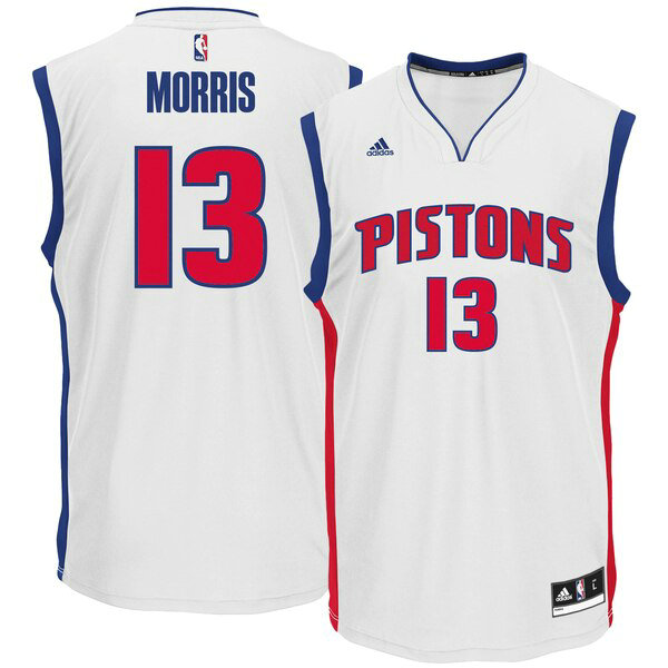 Maillot Detroit Pistons Homme Marcus Morris 13 adidas Home Réplique Blanc